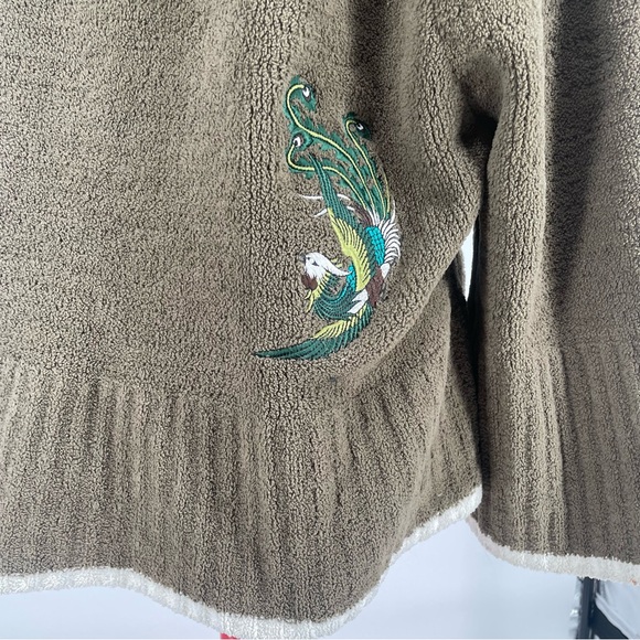 Y2K Julep Olive Green Oversized Slouchy Turtle Neck Fuzzy Knit Sweater - Picture 5 of 8